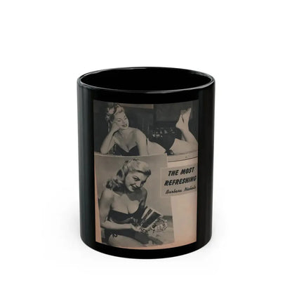 Barbara Nichols #388 - Page 2 of 2 with, 2 B&W Photos from Famous Models Mag. May-June '51 (Vintage Female Icon) Black Coffee Mug 11oz - Go Mug Yourself