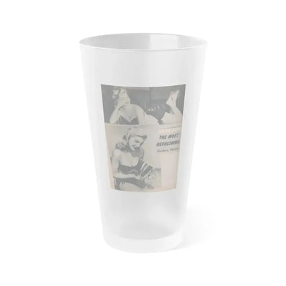 Barbara Nichols #388 - Page 2 of 2 with, 2 B&W Photos from Famous Models Mag. May-June '51 (Vintage Female Icon) Frosted Pint Glass 16oz 16oz Frosted - Go Mug Yourself