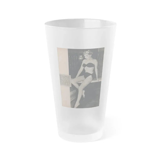 Barbara Nichols #389 - Page 1 of 2 with 1 B&W Photo from Famous Models Mag. May-June '51 (Vintage Female Icon) Frosted Pint Glass 16oz 16oz Frosted - Go Mug Yourself
