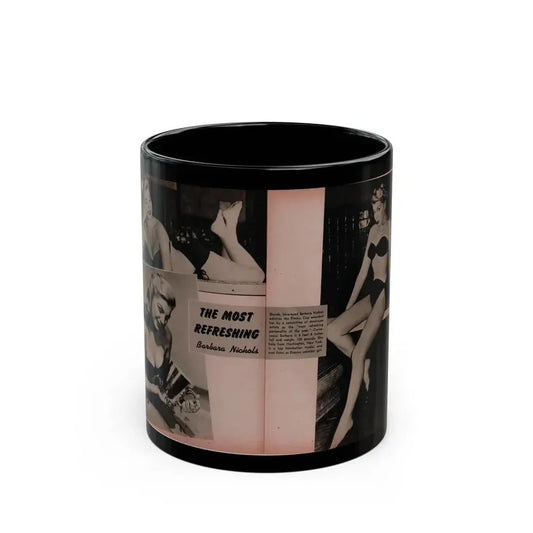 Barbara Nichols #390 - Pages 2 of 2 with, 3 B&W Photos & Caption from Famous Models Mag. May-June '51 (Vintage Female Icon) Black Coffee Mug 11oz - Go Mug Yourself