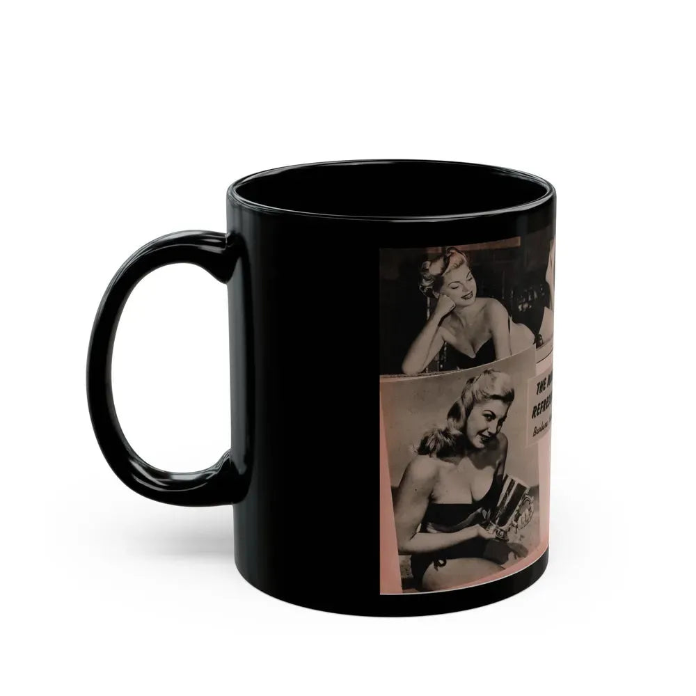 Barbara Nichols #390 - Pages 2 of 2 with, 3 B&W Photos & Caption from Famous Models Mag. May-June '51 (Vintage Female Icon) Black Coffee Mug - Go Mug Yourself