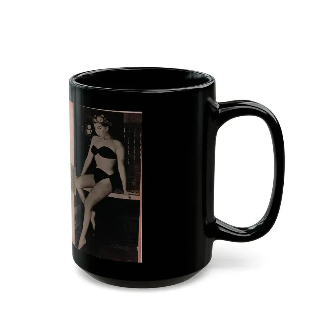 Barbara Nichols #390 - Pages 2 of 2 with, 3 B&W Photos & Caption from Famous Models Mag. May-June '51 (Vintage Female Icon) Black Coffee Mug - Go Mug Yourself