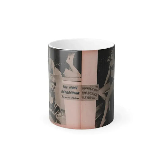 Barbara Nichols #390 - Pages 2 of 2 with, 3 B&W Photos & Caption from Famous Models Mag. May-June '51 (Vintage Female Icon) Color Changing Mug 11oz 11oz - Go Mug Yourself