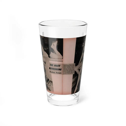 Barbara Nichols #390 - Pages 2 of 2 with, 3 B&W Photos & Caption from Famous Models Mag. May-June '51 (Vintage Female Icon) Pint Glass 16oz 16oz - Go Mug Yourself