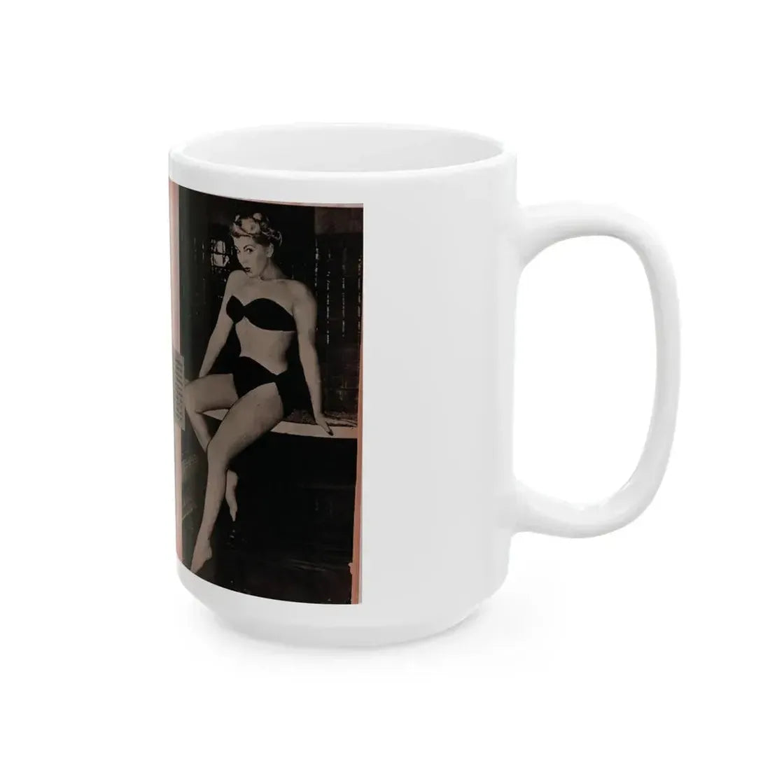 Barbara Nichols #390 - Pages 2 of 2 with, 3 B&W Photos & Caption from Famous Models Mag. May-June '51 (Vintage Female Icon) White Coffee Mug - Go Mug Yourself