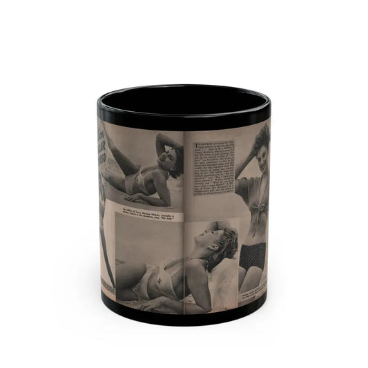 Barbara Nichols #392 - Pages 2 of 2 with, 4 B&W Photos, 1 Caption & Small Article from LAFF annual Mag. Fall '53 (Vintage Female Icon) Black Coffee Mug 11oz - Go Mug Yourself