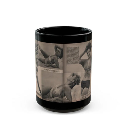 Barbara Nichols #392 - Pages 2 of 2 with, 4 B&W Photos, 1 Caption & Small Article from LAFF annual Mag. Fall '53 (Vintage Female Icon) Black Coffee Mug 15oz - Go Mug Yourself