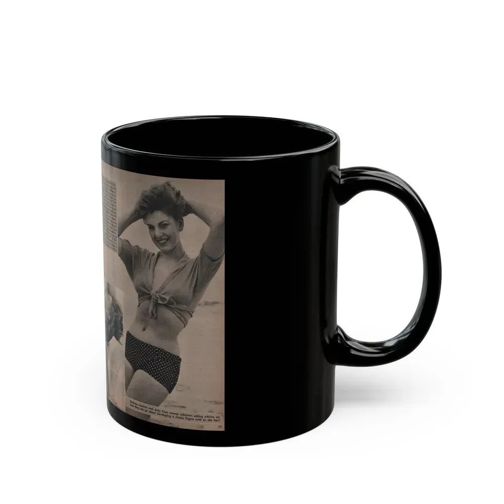 Barbara Nichols #392 - Pages 2 of 2 with, 4 B&W Photos, 1 Caption & Small Article from LAFF annual Mag. Fall '53 (Vintage Female Icon) Black Coffee Mug - Go Mug Yourself