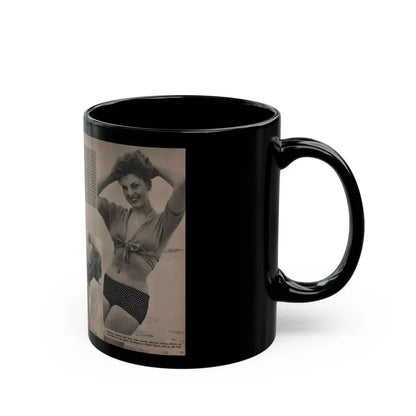 Barbara Nichols #392 - Pages 2 of 2 with, 4 B&W Photos, 1 Caption & Small Article from LAFF annual Mag. Fall '53 (Vintage Female Icon) Black Coffee Mug - Go Mug Yourself