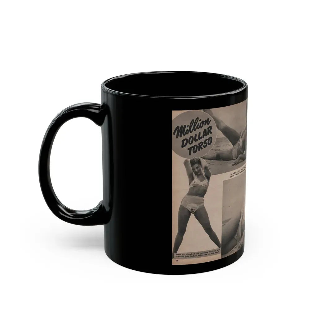Barbara Nichols #392 - Pages 2 of 2 with, 4 B&W Photos, 1 Caption & Small Article from LAFF annual Mag. Fall '53 (Vintage Female Icon) Black Coffee Mug - Go Mug Yourself