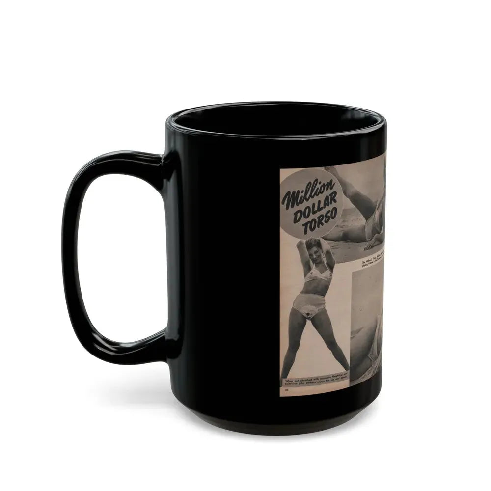 Barbara Nichols #392 - Pages 2 of 2 with, 4 B&W Photos, 1 Caption & Small Article from LAFF annual Mag. Fall '53 (Vintage Female Icon) Black Coffee Mug - Go Mug Yourself