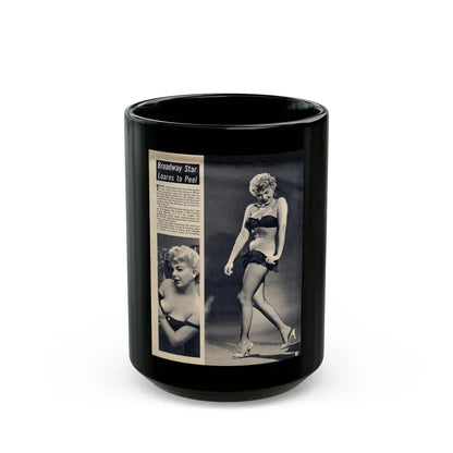 Barbara Nichols #393 - [Page 11] Pages 1 of 3 with B&W Showgirl Pin-Ups from Night and Day Oversized Mag. June '56 (Vintage Female Icon) Black Coffee Mug 15oz - Go Mug Yourself