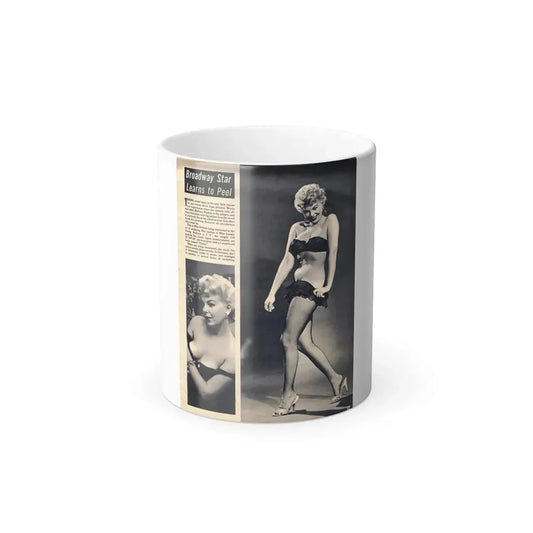 Barbara Nichols #393 - [Page 11] Pages 1 of 3 with B&W Showgirl Pin-Ups from Night and Day Oversized Mag. June '56 (Vintage Female Icon) Color Changing Mug 11oz 11oz - Go Mug Yourself