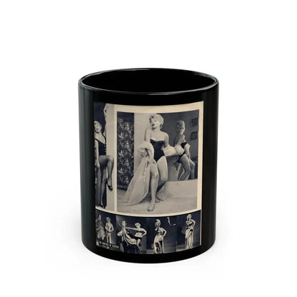 Barbara Nichols #393 - [Page 12] Pages 2 of 3 with B&W Showgirl Pin-Ups from Night and Day Oversized Mag. June '56 (Vintage Female Icon) Black Coffee Mug 11oz - Go Mug Yourself