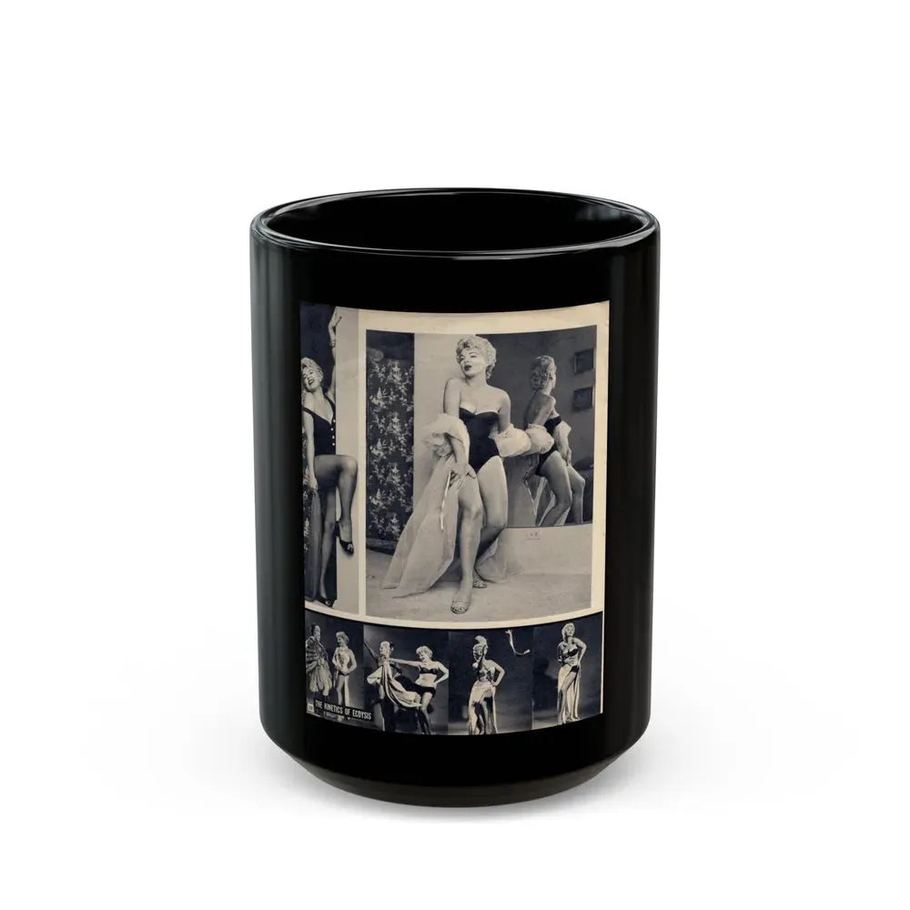 Barbara Nichols #393 - [Page 12] Pages 2 of 3 with B&W Showgirl Pin-Ups from Night and Day Oversized Mag. June '56 (Vintage Female Icon) Black Coffee Mug 15oz - Go Mug Yourself