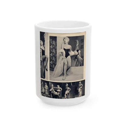 Barbara Nichols #393 - [Page 12] Pages 2 of 3 with B&W Showgirl Pin-Ups from Night and Day Oversized Mag. June '56 (Vintage Female Icon) White Coffee Mug 15oz - Go Mug Yourself