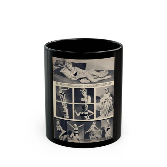 Barbara Nichols #394 - [Page 13] Pages 3 of 3 with B&W Showgirl Pin-Ups from Night and Day Oversized Mag. June '56 (Vintage Female Icon) Black Coffee Mug 11oz - Go Mug Yourself