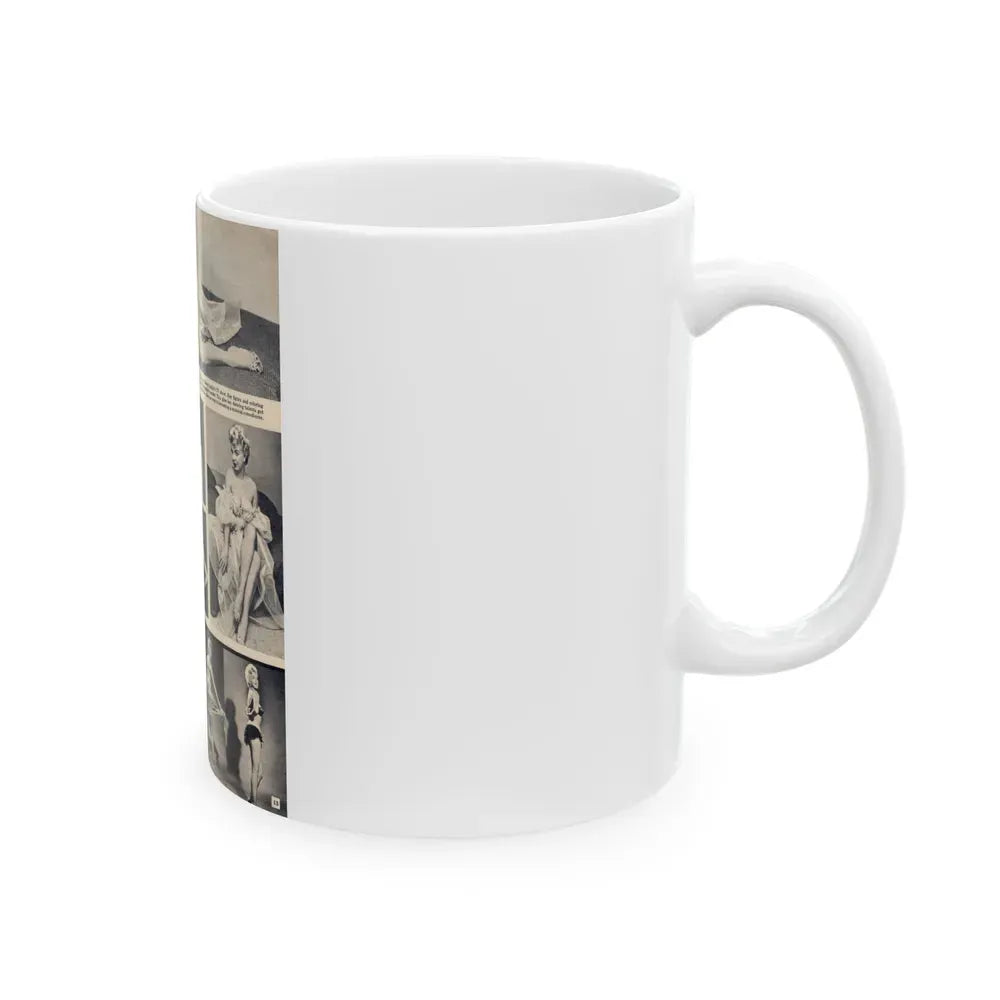 Barbara Nichols #394 - [Page 13] Pages 3 of 3 with B&W Showgirl Pin-Ups from Night and Day Oversized Mag. June '56 (Vintage Female Icon) White Coffee Mug - Go Mug Yourself