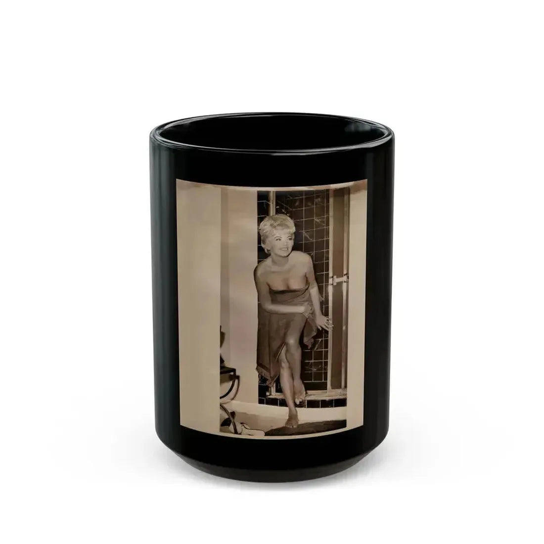 Barbara Nichols #397 (Vintage Female Icon) Black Coffee Mug 15oz - Go Mug Yourself