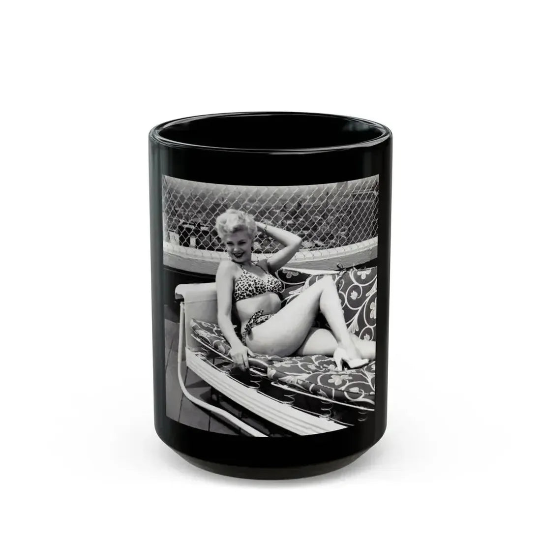 Barbara Nichols #400 (Vintage Female Icon) Black Coffee Mug 15oz - Go Mug Yourself
