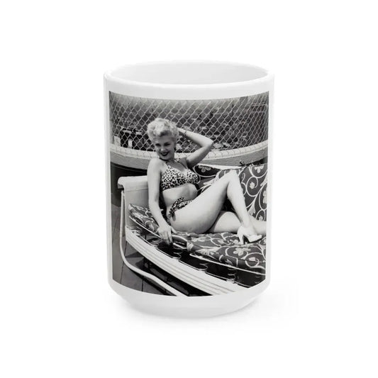 Barbara Nichols #400 (Vintage Female Icon) White Coffee Mug 15oz - Go Mug Yourself