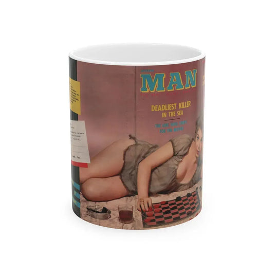 Barbara Nichols #404 - Barbara on Cover in Color unfolded from Modern Man Mag. Sept. '56 (Vintage Female Icon) White Coffee Mug 11oz - Go Mug Yourself