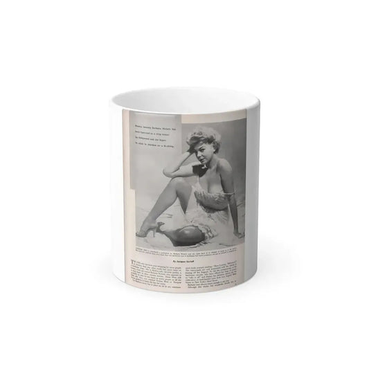 Barbara Nichols #405 - 1 Page, 1 B&W Photo & Article from Modern Man Mag. Sept. '56 (Vintage Female Icon) Color Changing Mug 11oz 11oz - Go Mug Yourself