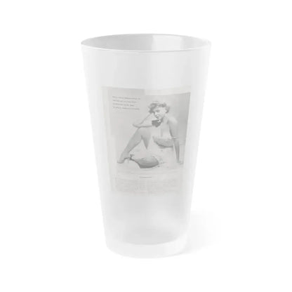Barbara Nichols #405 - 1 Page, 1 B&W Photo & Article from Modern Man Mag. Sept. '56 (Vintage Female Icon) Frosted Pint Glass 16oz 16oz Frosted - Go Mug Yourself