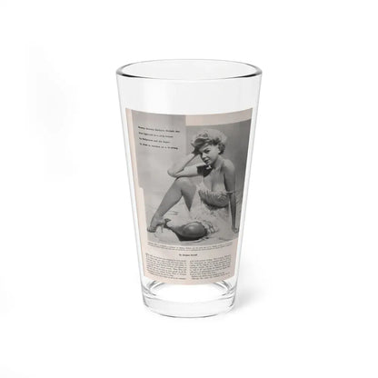 Barbara Nichols #405 - 1 Page, 1 B&W Photo & Article from Modern Man Mag. Sept. '56 (Vintage Female Icon) Pint Glass 16oz 16oz - Go Mug Yourself