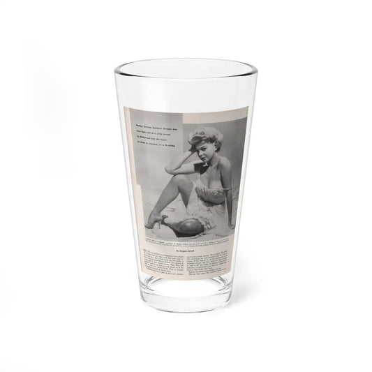 Barbara Nichols #405 - 1 Page, 1 B&W Photo & Article from Modern Man Mag. Sept. '56 (Vintage Female Icon) Pint Glass 16oz 16oz - Go Mug Yourself