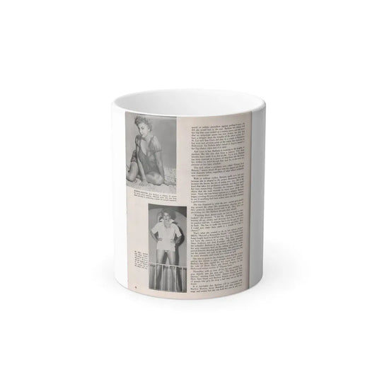 Barbara Nichols #406 - 1 Page, 2 B&W Photos & Article Continued from Modern Man Mag. Sept. '56 (Vintage Female Icon) Color Changing Mug 11oz 11oz - Go Mug Yourself