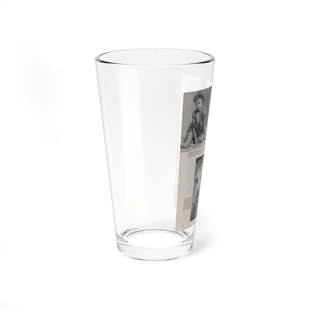 Barbara Nichols #406 - 1 Page, 2 B&W Photos & Article Continued from Modern Man Mag. Sept. '56 (Vintage Female Icon) Pint Glass 16oz - Go Mug Yourself