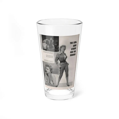 Barbara Nichols #407 - 1 Page, 3 B&W Photos & Captions from Modern Man Mag. Sept. '56 (Vintage Female Icon) Pint Glass 16oz 16oz - Go Mug Yourself