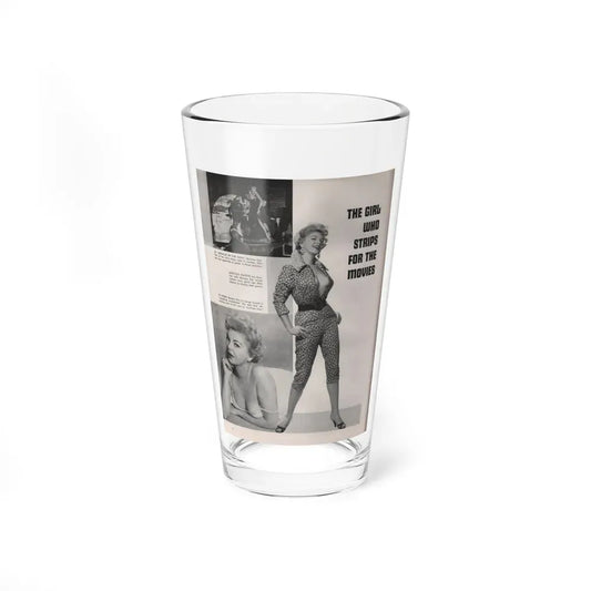 Barbara Nichols #407 - 1 Page, 3 B&W Photos & Captions from Modern Man Mag. Sept. '56 (Vintage Female Icon) Pint Glass 16oz 16oz - Go Mug Yourself