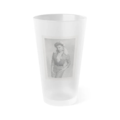 Barbara Nichols #408 - 1 Page, 2 B&W Photos & Article Continued from Modern Man Mag. Sept. '56 (Vintage Female Icon) Frosted Pint Glass 16oz 16oz Frosted - Go Mug Yourself