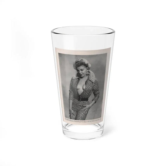 Barbara Nichols #408 - 1 Page, 2 B&W Photos & Article Continued from Modern Man Mag. Sept. '56 (Vintage Female Icon) Pint Glass 16oz 16oz - Go Mug Yourself