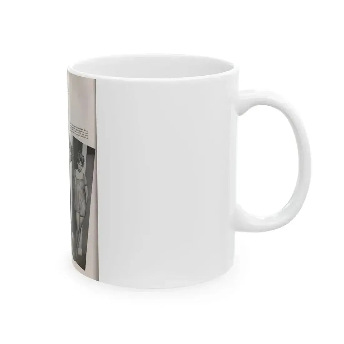 Barbara Nichols #409 - 1 Page, 2 B&W Photos & Article Continued from Modern Man Mag. Sept. '56 (Vintage Female Icon) White Coffee Mug - Go Mug Yourself