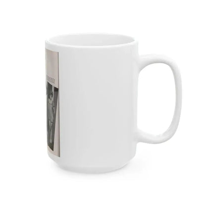 Barbara Nichols #409 - 1 Page, 2 B&W Photos & Article Continued from Modern Man Mag. Sept. '56 (Vintage Female Icon) White Coffee Mug - Go Mug Yourself