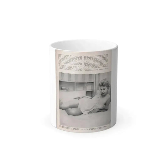 Barbara Nichols #410 - 1 Page, 1 B&W Photo & Article Continued from Modern Man Mag. Sept. '56 (Vintage Female Icon) Color Changing Mug 11oz 11oz - Go Mug Yourself