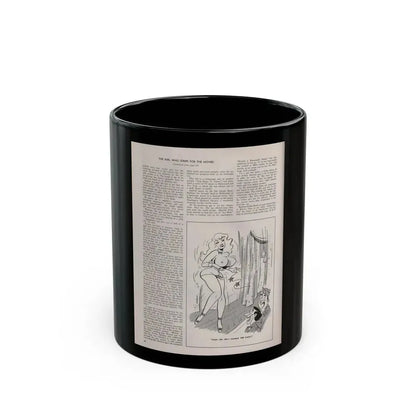 Barbara Nichols #411 - Article Continued Last Page from Modern Man Mag. Sept. '56 (Vintage Female Icon) Black Coffee Mug 11oz - Go Mug Yourself