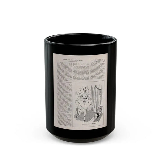Barbara Nichols #411 - Article Continued Last Page from Modern Man Mag. Sept. '56 (Vintage Female Icon) Black Coffee Mug 15oz - Go Mug Yourself