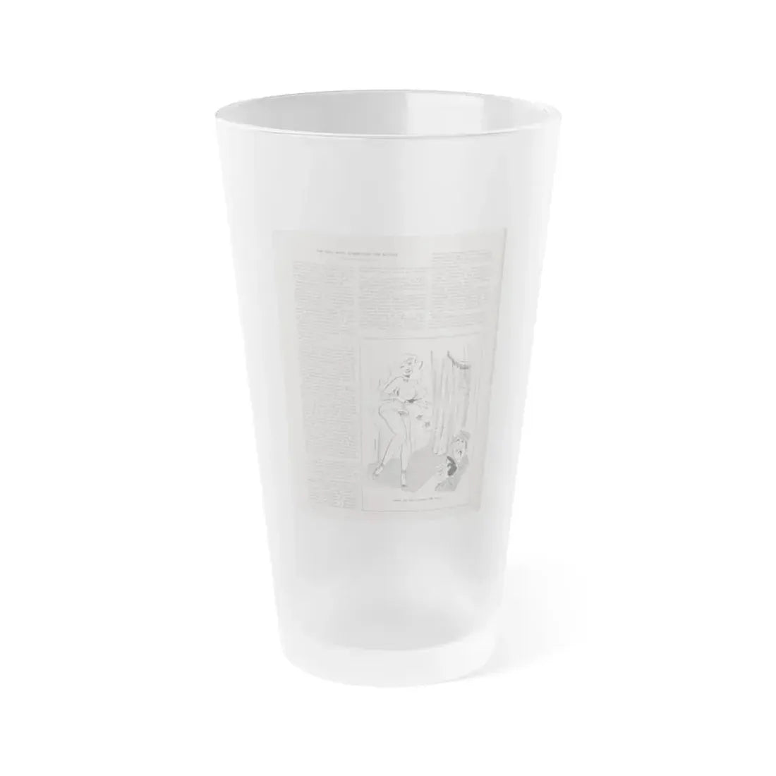 Barbara Nichols #411 - Article Continued Last Page from Modern Man Mag. Sept. '56 (Vintage Female Icon) Frosted Pint Glass 16oz 16oz Frosted - Go Mug Yourself