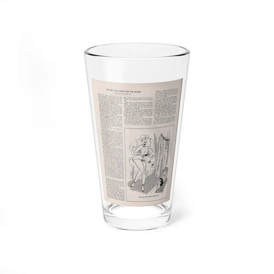 Barbara Nichols #411 - Article Continued Last Page from Modern Man Mag. Sept. '56 (Vintage Female Icon) Pint Glass 16oz 16oz - Go Mug Yourself