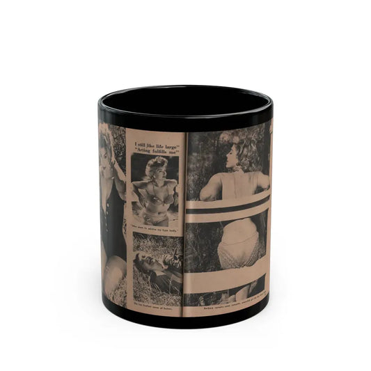 Barbara Nichols #413 - Page 3 & 4 of 4 with, 4 B&W Photos & Captions from Photo Life Digest Mag. Feb. '59 (Vintage Female Icon) Black Coffee Mug 11oz - Go Mug Yourself