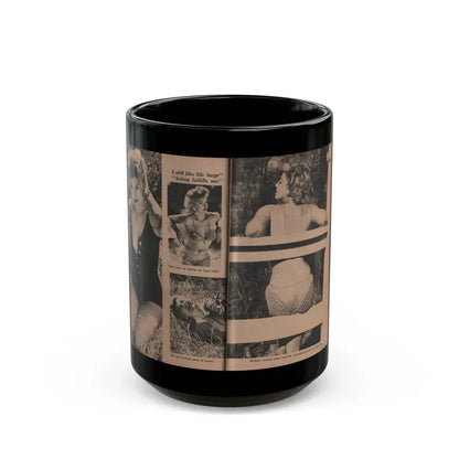 Barbara Nichols #413 - Page 3 & 4 of 4 with, 4 B&W Photos & Captions from Photo Life Digest Mag. Feb. '59 (Vintage Female Icon) Black Coffee Mug 15oz - Go Mug Yourself