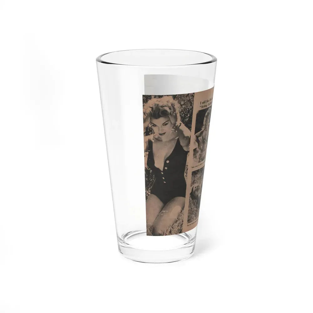 Barbara Nichols #413 - Page 3 & 4 of 4 with, 4 B&W Photos & Captions from Photo Life Digest Mag. Feb. '59 (Vintage Female Icon) Pint Glass 16oz - Go Mug Yourself