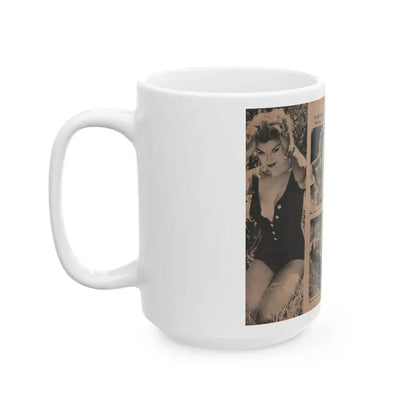Barbara Nichols #413 - Page 3 & 4 of 4 with, 4 B&W Photos & Captions from Photo Life Digest Mag. Feb. '59 (Vintage Female Icon) White Coffee Mug - Go Mug Yourself
