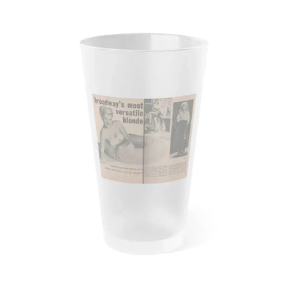 Barbara Nichols #414 - Page 1 & 2 of 10 with, 3 B&W Photos, Caption & Article from EYE Digest Mag. April '55 (Vintage Female Icon) Frosted Pint Glass 16oz 16oz Frosted - Go Mug Yourself