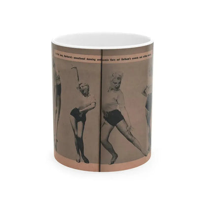 Barbara Nichols #416 - Page 5 & 6 of 10 with, 4 B&W Photos & Caption from EYE Digest Mag. April '55 (Vintage Female Icon) White Coffee Mug 11oz - Go Mug Yourself