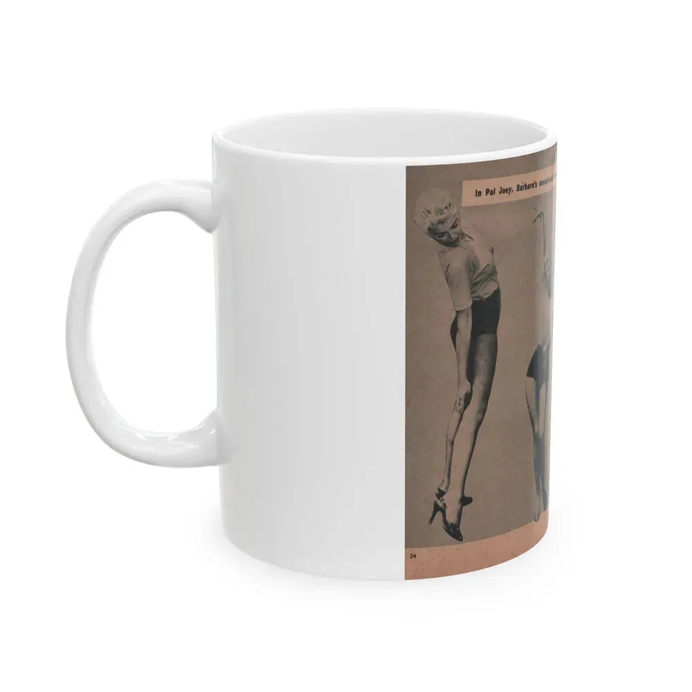 Barbara Nichols #416 - Page 5 & 6 of 10 with, 4 B&W Photos & Caption from EYE Digest Mag. April '55 (Vintage Female Icon) White Coffee Mug - Go Mug Yourself